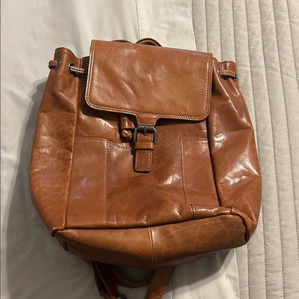 Stylish Tan Leather Backpack for Women